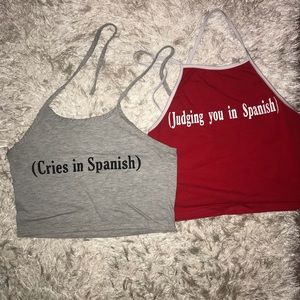2 Halter Tops with Sayings for $8